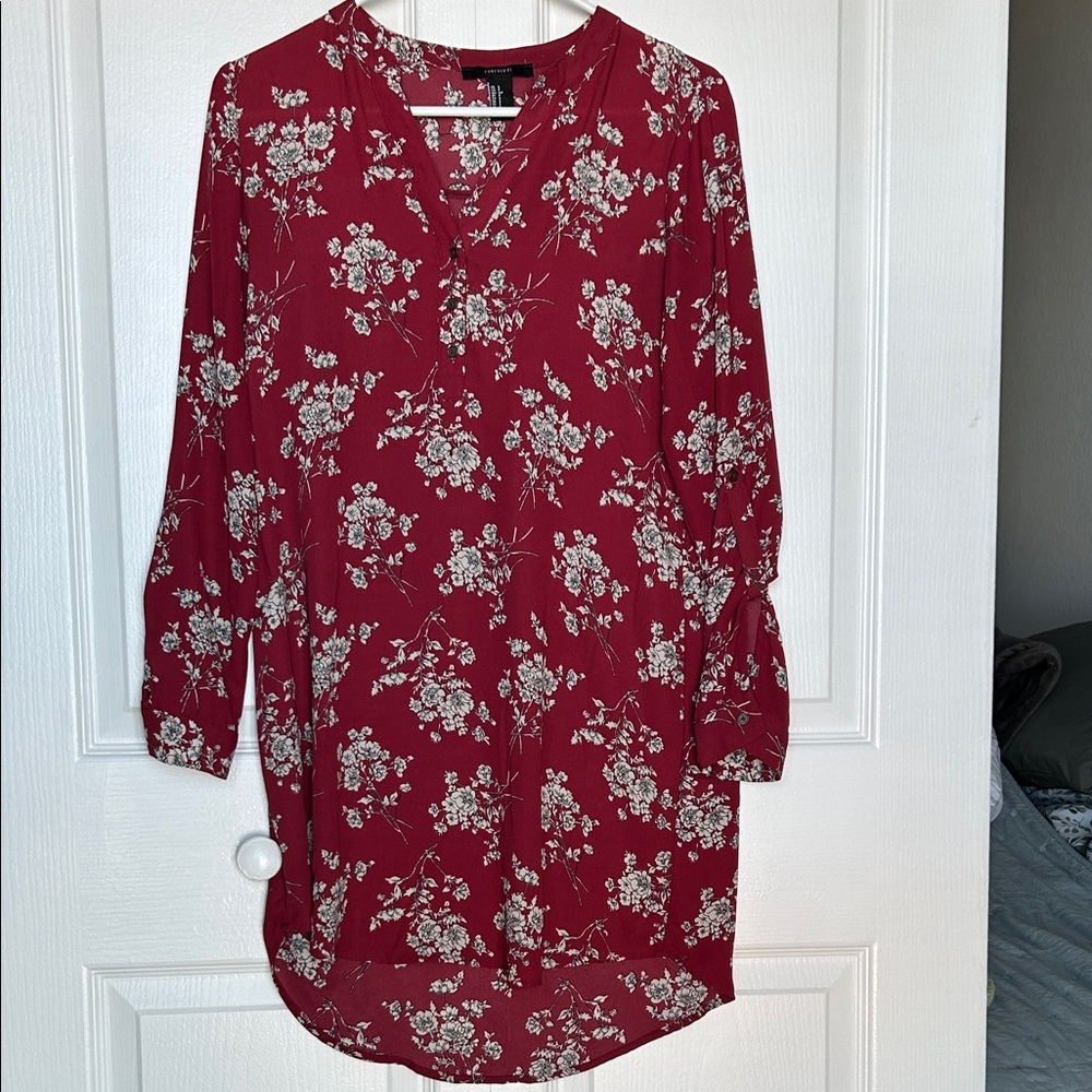 Forever 21 Red Floral Top